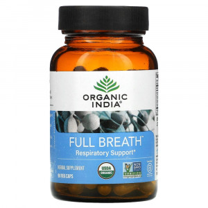 Organic India, Full Breath, Respiratory Support, 90 Veggie Caps Organic India, Full Breath, Respiratory Support, 90 Veggie Caps