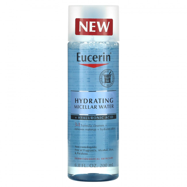 Eucerin, Hydrating Micellar Water + Hyaluronic Acid, 6.8 fl oz (200 ml) Eucerin, Hydrating Micellar Water + Hyaluronic Acid, 6.8 fl oz (200 ml)