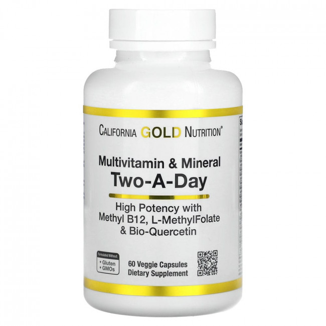 California Gold Nutrition, мультивитамины для ежедневного приема, 60 растительных капсул California Gold Nutrition, мультивитамины для ежедневного приема, 60 растительных капсул