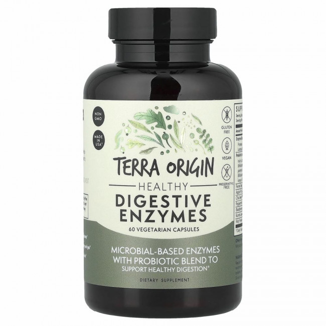 Terra Origin, пищеварительные ферменты, 60 капсул Terra Origin, пищеварительные ферменты, 60 капсул