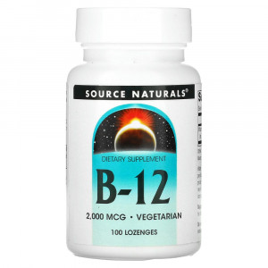 Source Naturals, B-12, 2000 мкг, 100 леденцов Source Naturals, B-12, 2000 мкг, 100 леденцов