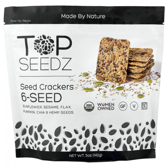 Семена Top Seedz, крекеры с семечками, 6 семян, 142 г (5 унций)