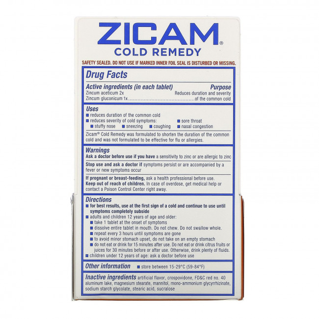 Zicam, Cold Remedy, RapidMelts, вишня, 25 быстрорастворимых таблеток