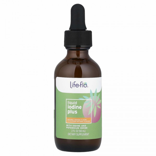 Life-flo, Жидкий йод плюс натуральный вкус апельсина, 2 жид.унции(59 мл)