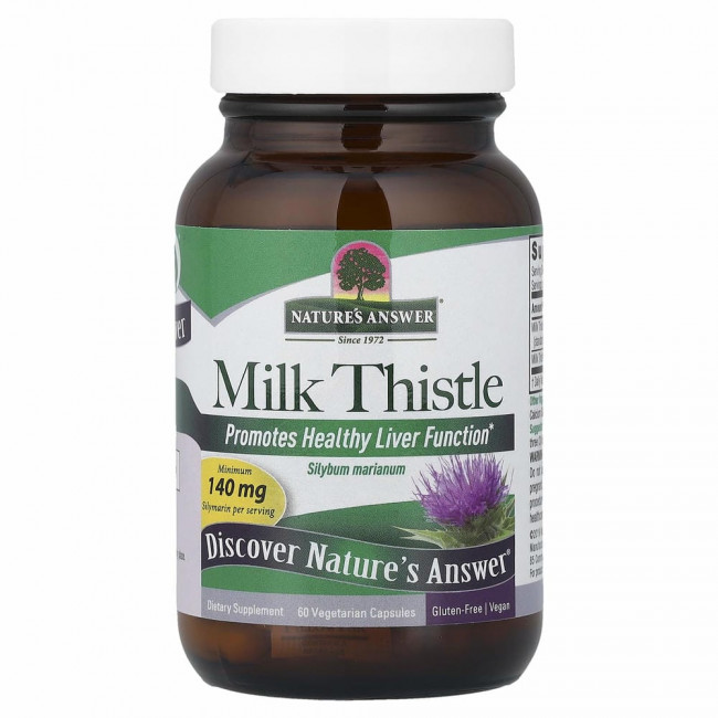 Nature's Answer, Расторопша, 60 вегетарианских капсул Nature's Answer, Расторопша, 60 вегетарианских капсул