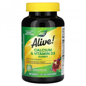 Nature's Way, Alive!, кальций и витамин D3, 60 жевательных конфет Nature's Way, Alive!, кальций и витамин D3, 60 жевательных конфет