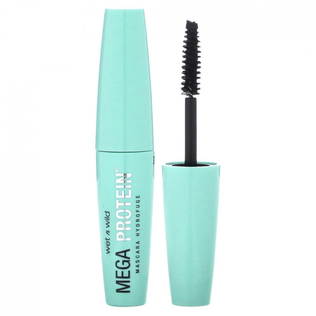 wet n wild, Водостойкая тушь для ресниц Mega Protein, черная, 6 мл (0,21 жидк. Унции)