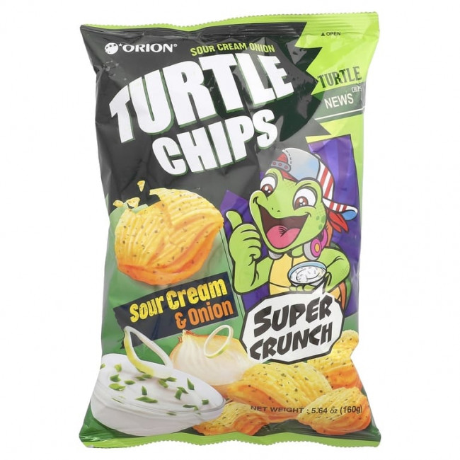 Orion, Turtle Chips, сметанный лук, 160 г (5,64 унции) (Товар снят с продажи) Orion, Turtle Chips, сметанный лук, 160 г (5,64 унции) (Товар снят с продажи)