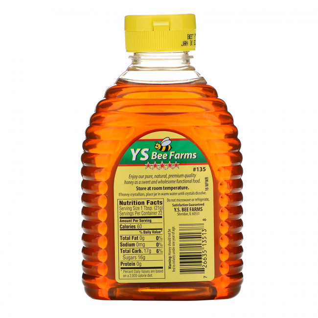 Y.S. Eco Bee Farms, Чистый полевой мед премиум-класса, 454 г (16 унций)