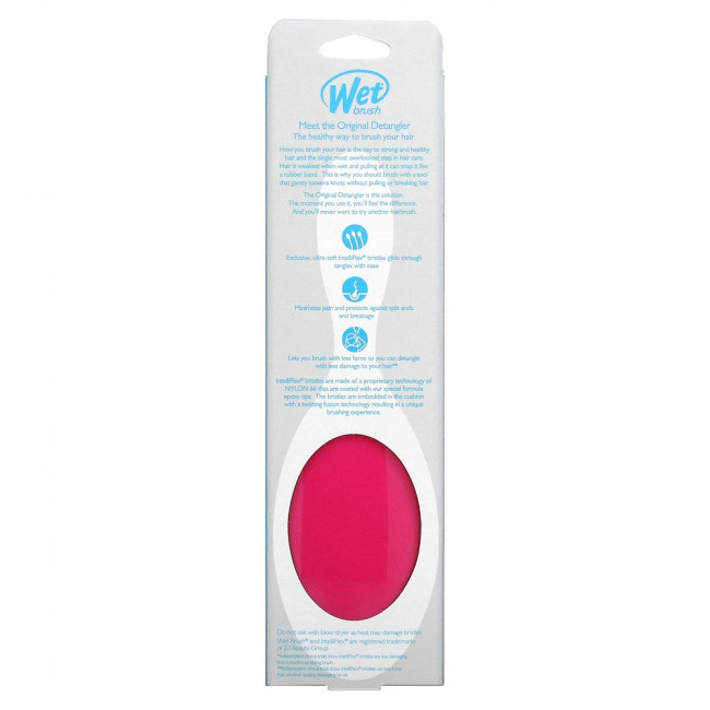 Wet Brush, Оригинальная расческа для распутывания волос, розовая, 1 щетка Wet Brush, Оригинальная расческа для распутывания волос, розовая, 1 щетка