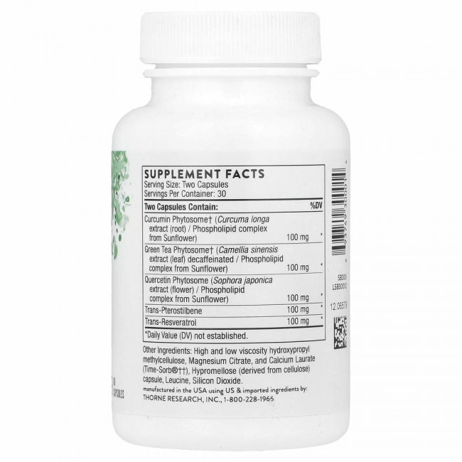 Thorne Research, PolyResveratrol-SR, 60 капсул Thorne Research, PolyResveratrol-SR, 60 капсул