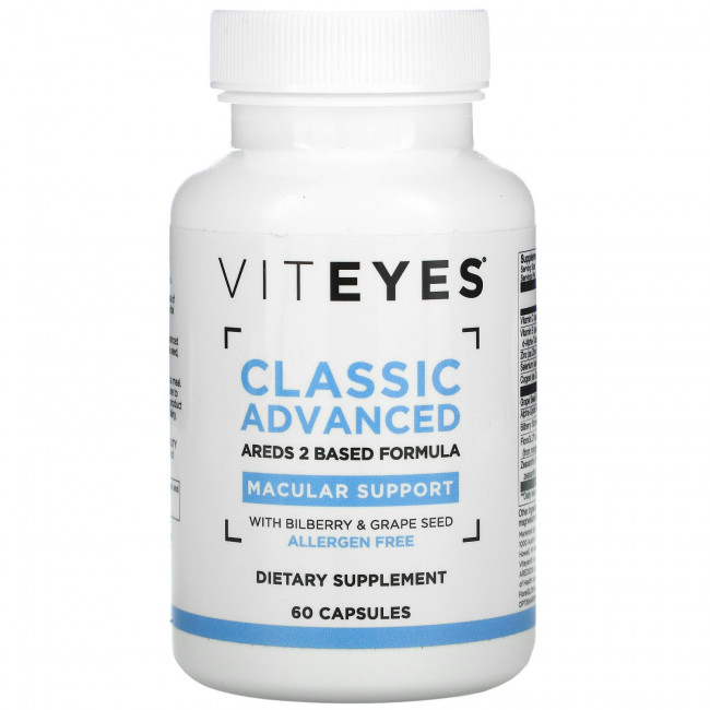 Viteyes, Classic Advanced Macular Support, формула на основе AREDS 2, 60 капсул Viteyes, Classic Advanced Macular Support, формула на основе AREDS 2, 60 капсул