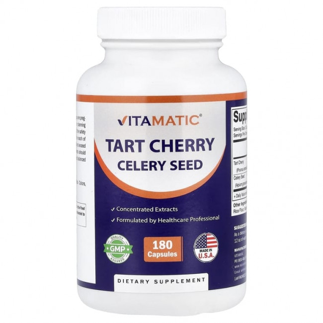 Vitamatic, семена вишни и сельдерея, 180 капсул