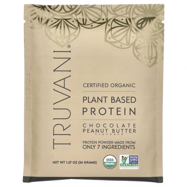 Truvani, протеин на растительной основе, со вкусом шоколада и арахисовой пасты, 10 пакетиков по 36 г (1,27 унции)