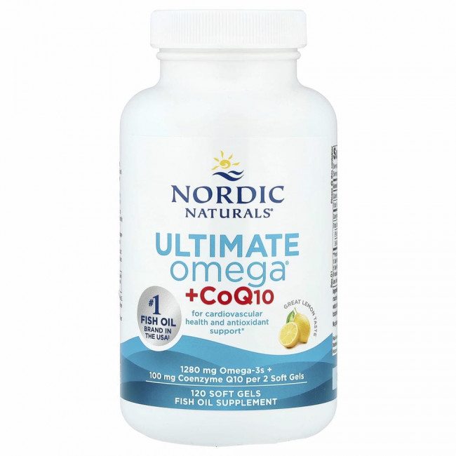 Nordic Naturals, Ultimate Omega + CoQ10, 640 мг, 120 капсул