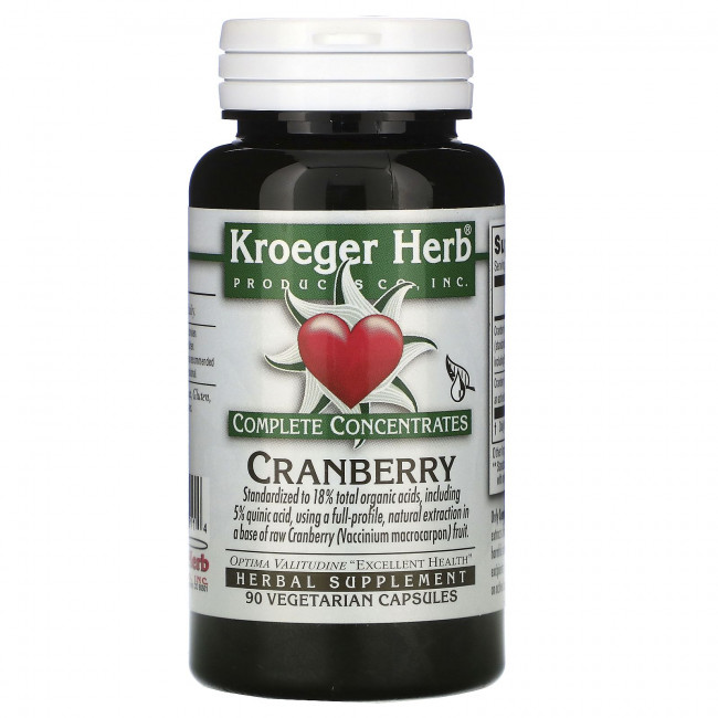 Kroeger Herb Co, Полные концентраты, клюква, 90 вегетарианских капсул Kroeger Herb Co, Полные концентраты, клюква, 90 вегетарианских капсул