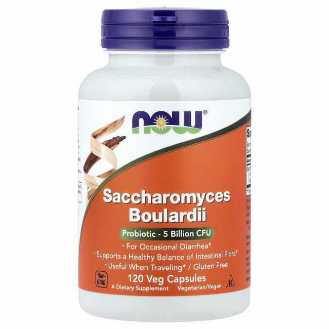 NOW Foods, Сахаромицеты Буларди, 5 млрд КОЕ, 120 вегетарианских капсул NOW Foods, Сахаромицеты Буларди, 5 млрд КОЕ, 120 вегетарианских капсул