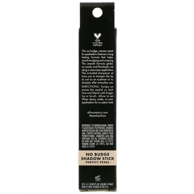 E.L.F., No Budge Shadow Stick, Perfect Pearl, 1,6 г (0,05 унции)