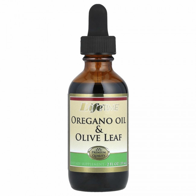 LifeTime Vitamins, Масло орегано и лист оливы, 2 жидких унции (59 мл)