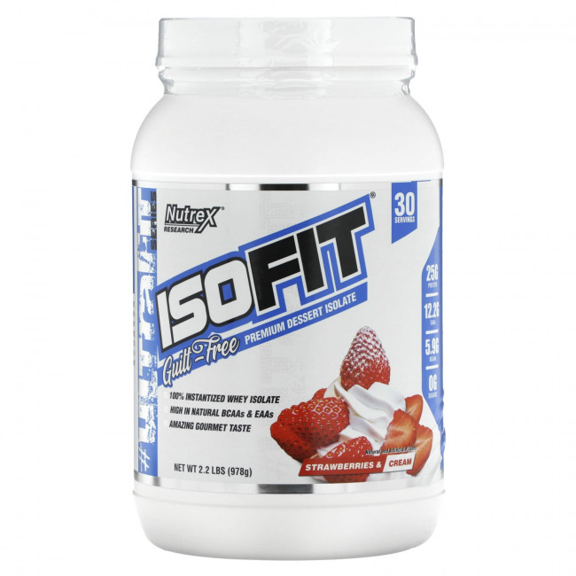 Nutrex Research, Isofit, клубника со сливками, 978 г (2,2 фунта) Nutrex Research, Isofit, клубника со сливками, 978 г (2,2 фунта)