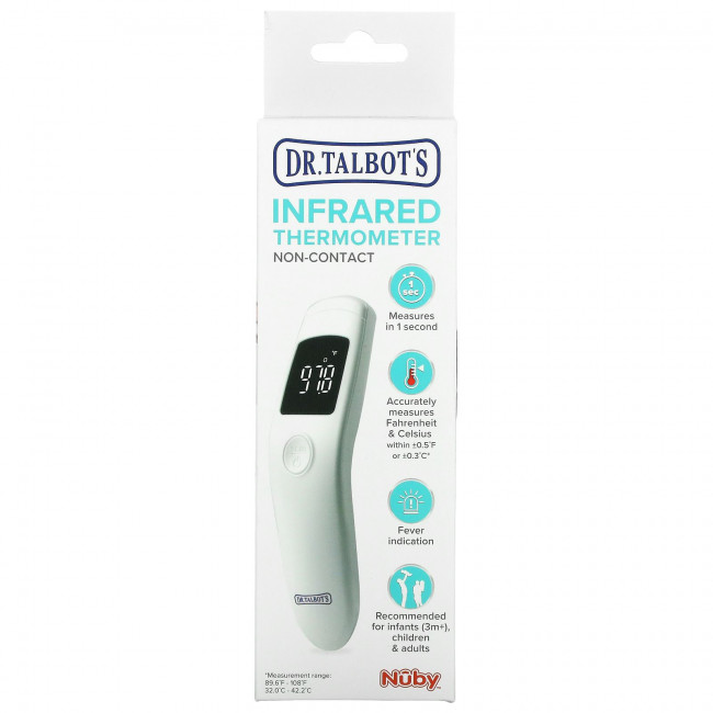 Dr. Talbot's, Инфракрасный термометр, белый, 1 термометр Dr. Talbot's, Инфракрасный термометр, белый, 1 термометр