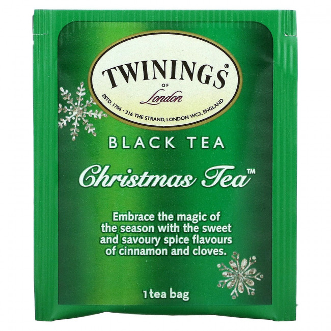 Twinings, Christmas Tea, черный чай, 20 чайных пакетиков, 40 г (1,41 унции) Twinings, Christmas Tea, черный чай, 20 чайных пакетиков, 40 г (1,41 унции)
