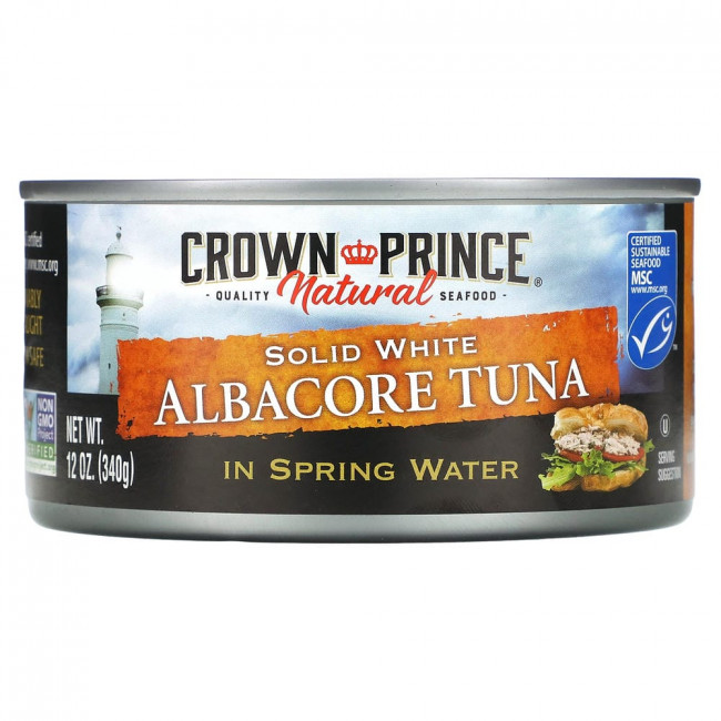 Тунец Crown Prince Natural, белый, в родниковой воде, 340 г (снят с производства) (товар снят с производства)