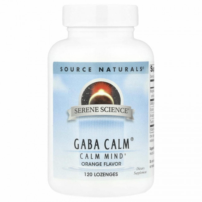 Source Naturals, GABA Calm, ГАМК, апельсиновый вкус, 120 таблеток для рассасывания Source Naturals, GABA Calm, ГАМК, апельсиновый вкус, 120 таблеток для рассасывания