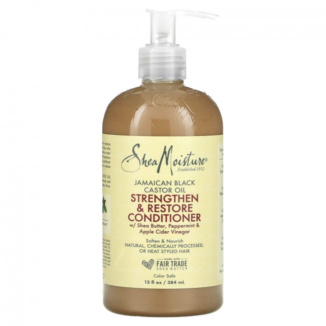 SheaMoisture, ямайское черное касторовое масло, укрепляющий и восстанавливающий кондиционер, 384 мл (13 жидк. унций)