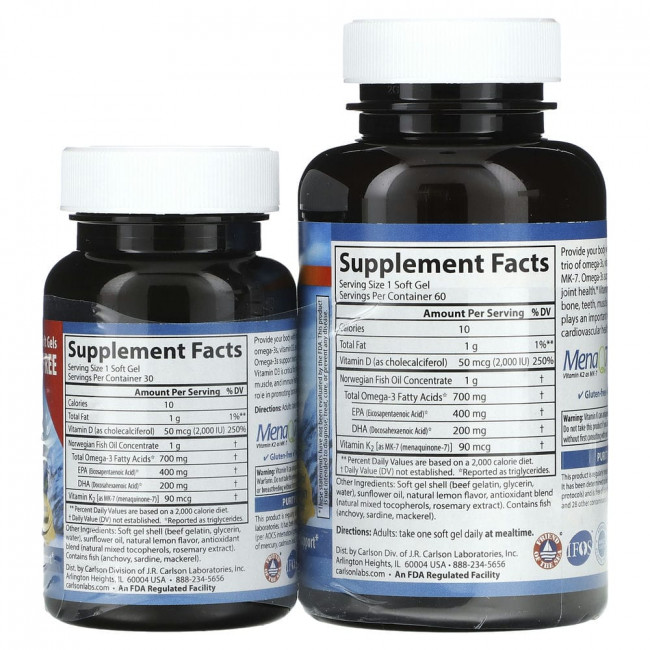 Carlson Labs, Elite Omega-3 с витаминами D и K, натуральный лимонный вкус, 60 (+ 30 бонусных) мягких капсул Carlson Labs, Elite Omega-3 с витаминами D и K, натуральный лимонный вкус, 60 (+ 30 бонусных) мягких капсул