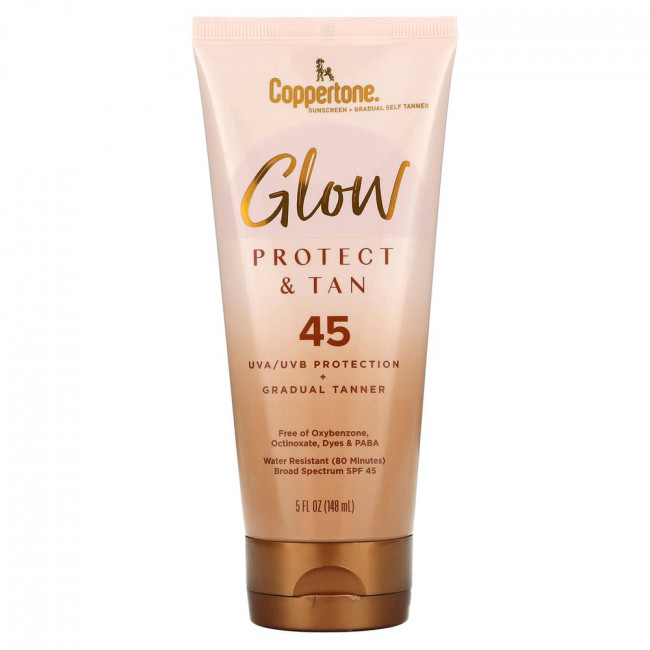 Coppertone, Сияние, защита и загар, SPF 45, 148 мл (5 жидк. Унций)
