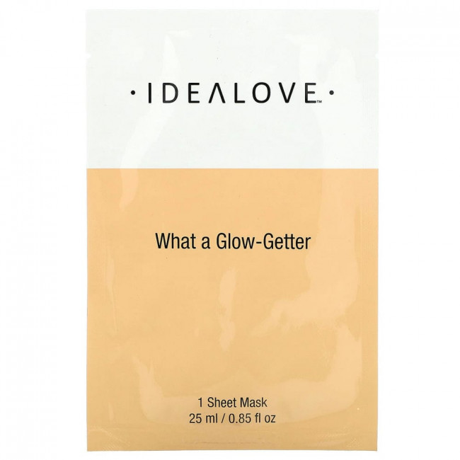 Idealove, What a Glow-Getter, тканевая косметическая маска для сияния кожи, 1 шт., 25 мл (0,85 жидк. унции) Idealove, What a Glow-Getter, тканевая косметическая маска для сияния кожи, 1 шт., 25 мл (0,85 жидк. унции)