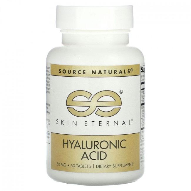 Source Naturals, Skin Eternal, гиалуроновая кислота, 50 мг, 60 таблеток