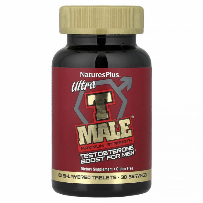NaturesPlus, Ultra T-Male, Повышение тестостерона для мужчин, максимальная сила 60 таблеток NaturesPlus, Ultra T-Male, Повышение тестостерона для мужчин, максимальная сила 60 таблеток