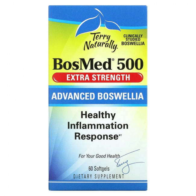 Terry Naturally, BosMed 500, усиленного действия, босвеллия повышенной эффективности, 500 мг, 60 мягких таблеток