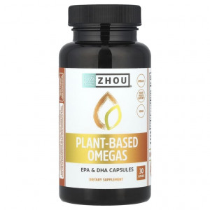 Zhou Nutrition, Омега на растительной основе, 30 капсул
