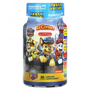 L'il Critters, Paw Patrol The Movie, Gummy Multivitamin, Natural Fruit, 60 Gummies