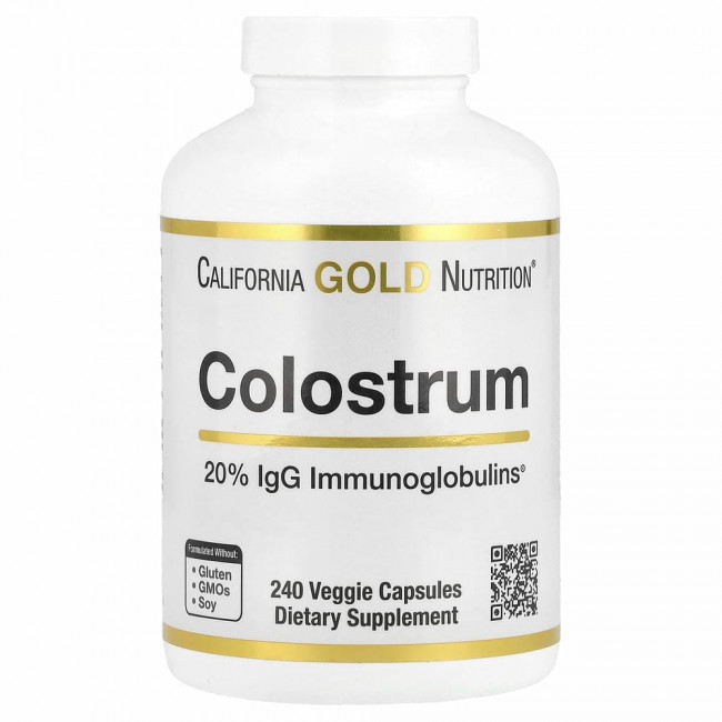 California Gold Nutrition, молозиво, 240 растительных капсул