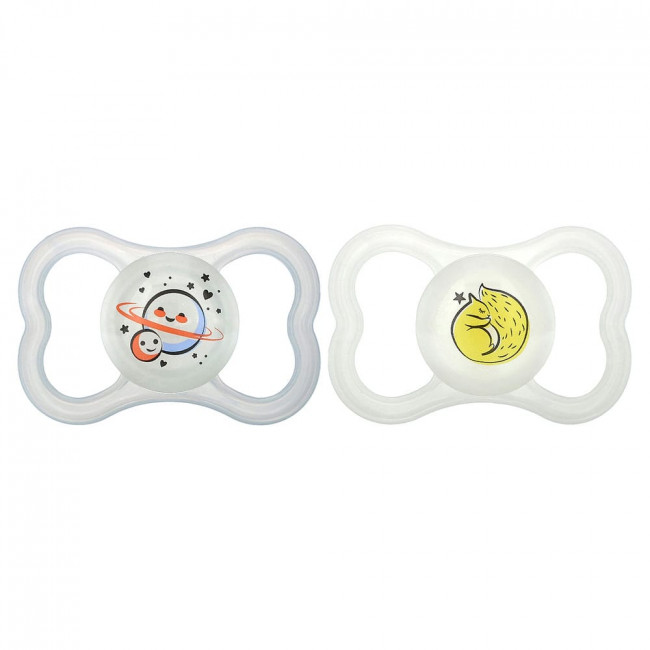 MAM, Supreme Night Pacifier, 6+ Months, Clear, 2 Count