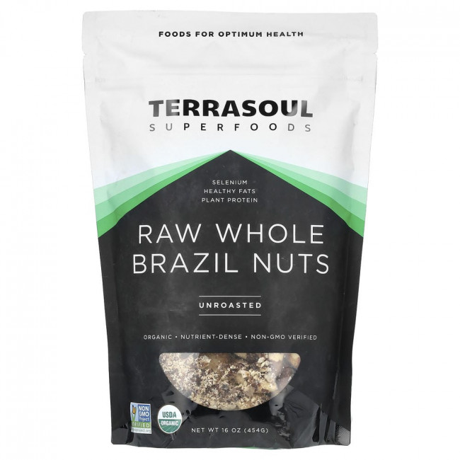 Terrasoul Superfoods, сырые цельные бразильские орехи, не обжаренные, 454 г (16 унций) (товар снят с производства)