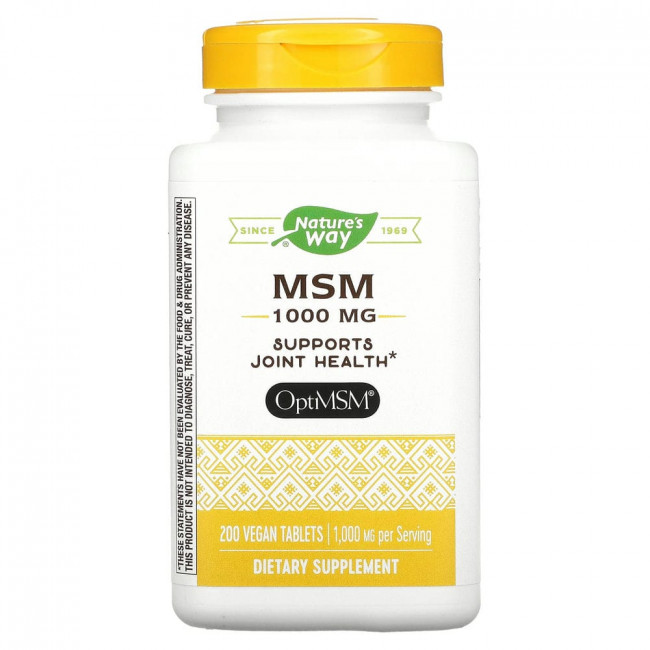 Nature's Way, МСМ, Pure OptiMSM, 1000 мг, 200 таблеток