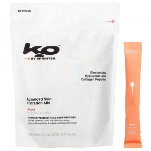 k2o от Кайли Дженнер, Увлажняющая смесь для кожи Advanced Skin Hydration Mix, Персик, 20 стиков, по 7,6 г каждый.