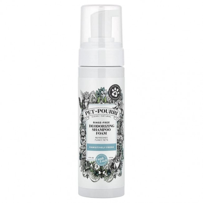 Poo-Pourri, Pet-Pourri ™, дезодорирующий шампунь-пенка без смывания, свежесть, 6 жидк. Унций (177 мл) Poo-Pourri, Pet-Pourri ™, дезодорирующий шампунь-пенка без смывания, свежесть, 6 жидк. Унций (177 мл)