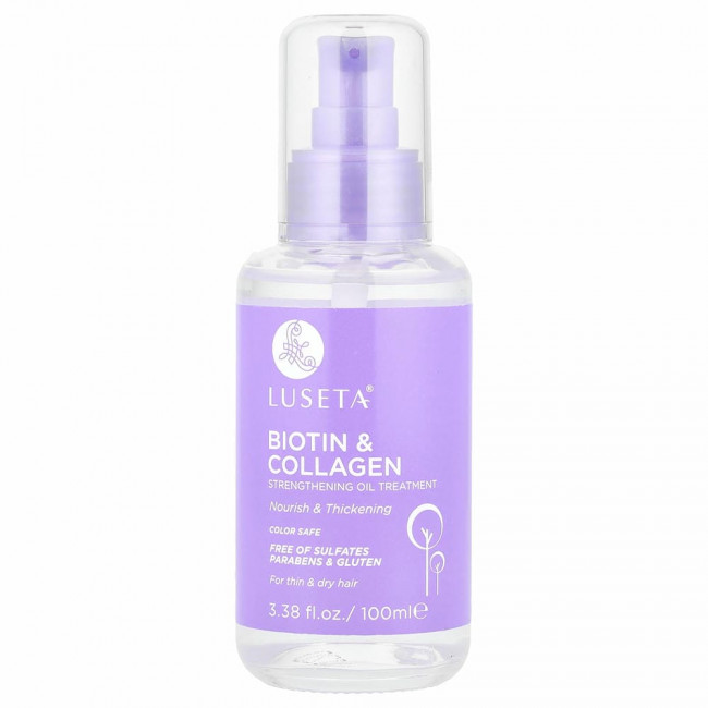 Luseta Beauty, биотин и коллаген, укрепляющее средство на масляной основе, 100 мл (3,38 жидк. унций)