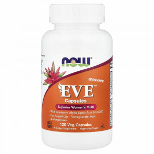NOW Foods, Eve, эффективные мультивитамины для женщин, без железа, 120 растительных капсул