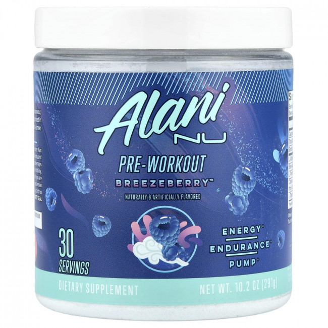 Alani Nu, Предтренировочный комплекс, BreezeBerry™, 10,2 унции (291 г)