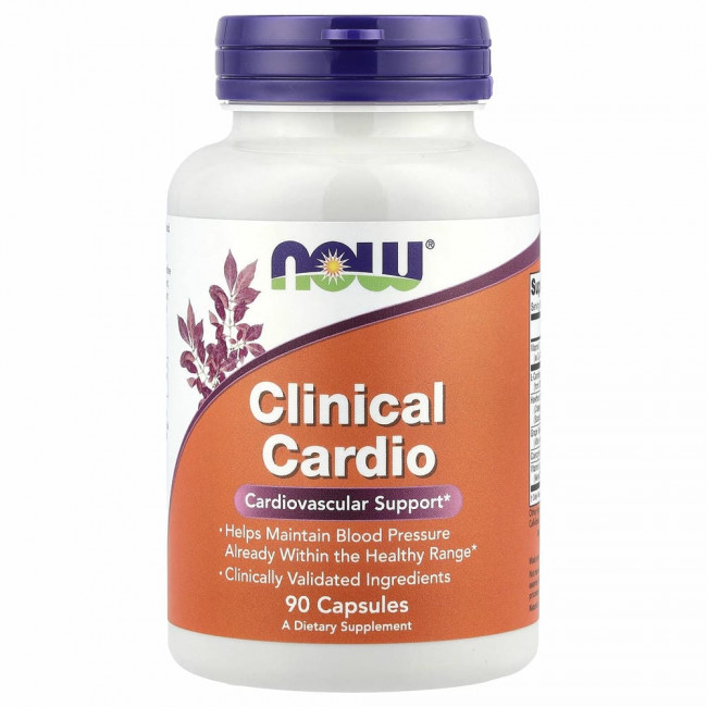 NOW Foods, Clinical Cardio, Поддержка сердечно-сосудистой системы, 90 растительных капсул
