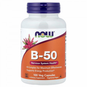 NOW Foods, B-50, 100 растительных капсул