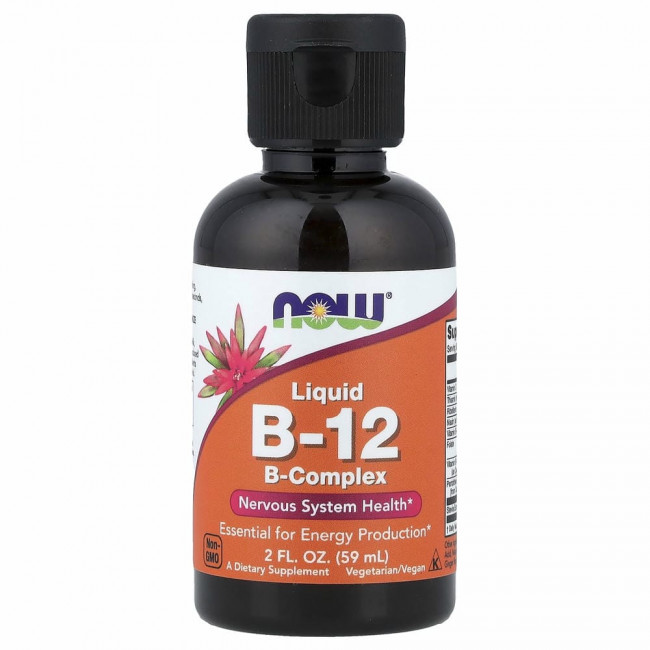 NOW Foods, Жидкий B-12, B-комплекс, 2 жидк. унц. (59 мл)