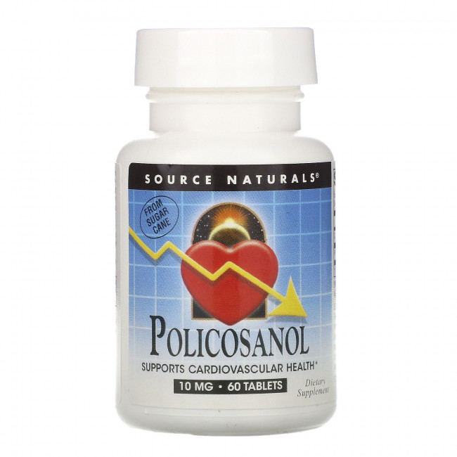 Source Naturals, поликосанол, 10 мг, 60 таблеток Source Naturals, поликосанол, 10 мг, 60 таблеток